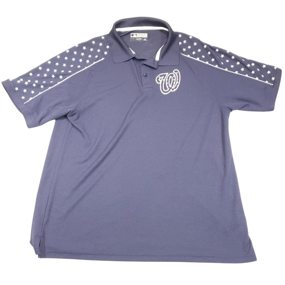 Washington Nationals Shirt Mens XL Blue MLB Baseball‎ Polo Stars True Fan USA